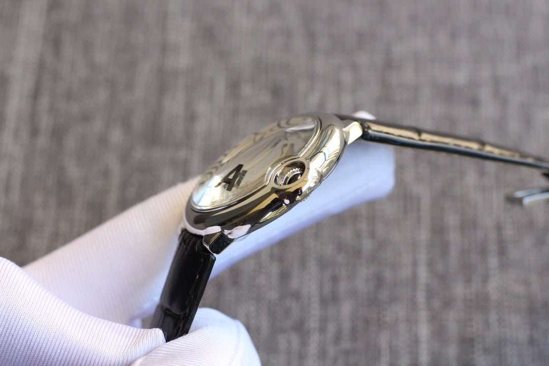 CARTIER BALLON BLEU LADIES AUTOMATIC LEATHER STRAP