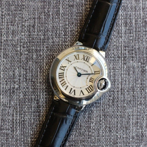 CARTIER BALLON BLEU 28MM QUARTZ BLACK LEATHER