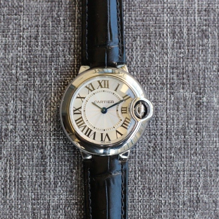 CARTIER BALLON BLEU 28MM QUARTZ BLACK LEATHER