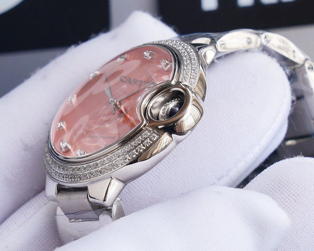 CARTIER BALLON BLEU 33MM STEEL CASE DIAMOND NUMERALS