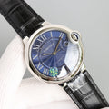 CARTIER BALLON BLEU 42MM STEEL CASE BLUE DIAL LEATHER