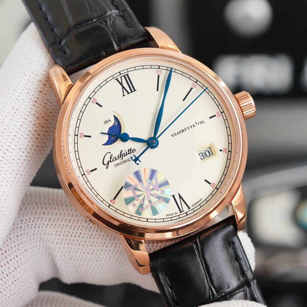 CARTIER SENATOR PANAROMA MOONPHASE ROSE GOLD WHITE DIAL