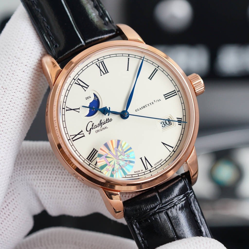 CARTIER SENATOR PANAROMA MOONPHASE ROSE GOLD WHITE DIAL