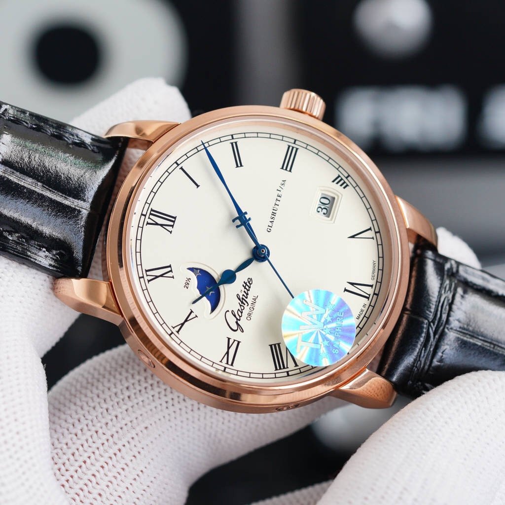 CARTIER SENATOR PANAROMA MOONPHASE ROSE GOLD WHITE DIAL