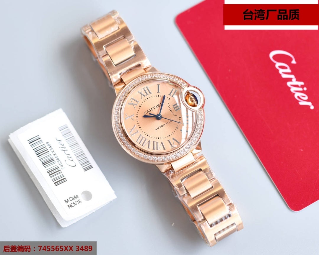 CARTIER BALLON BLEU 33MM ROSE GOLD DIAL