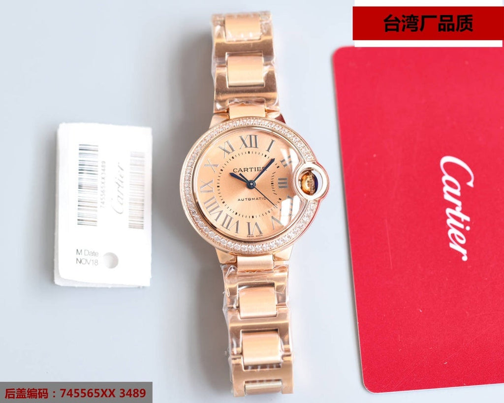 CARTIER BALLON BLEU 33MM ROSE GOLD DIAL