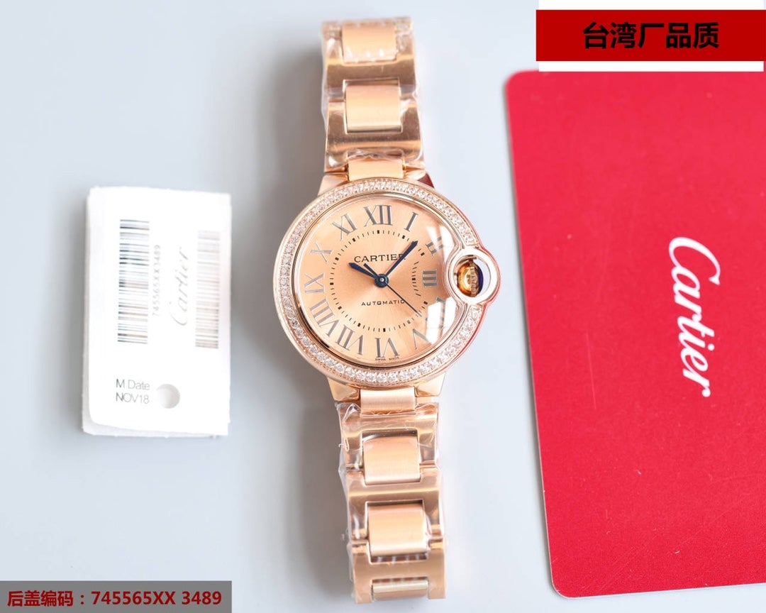 CARTIER BALLON BLEU 33MM ROSE GOLD DIAL