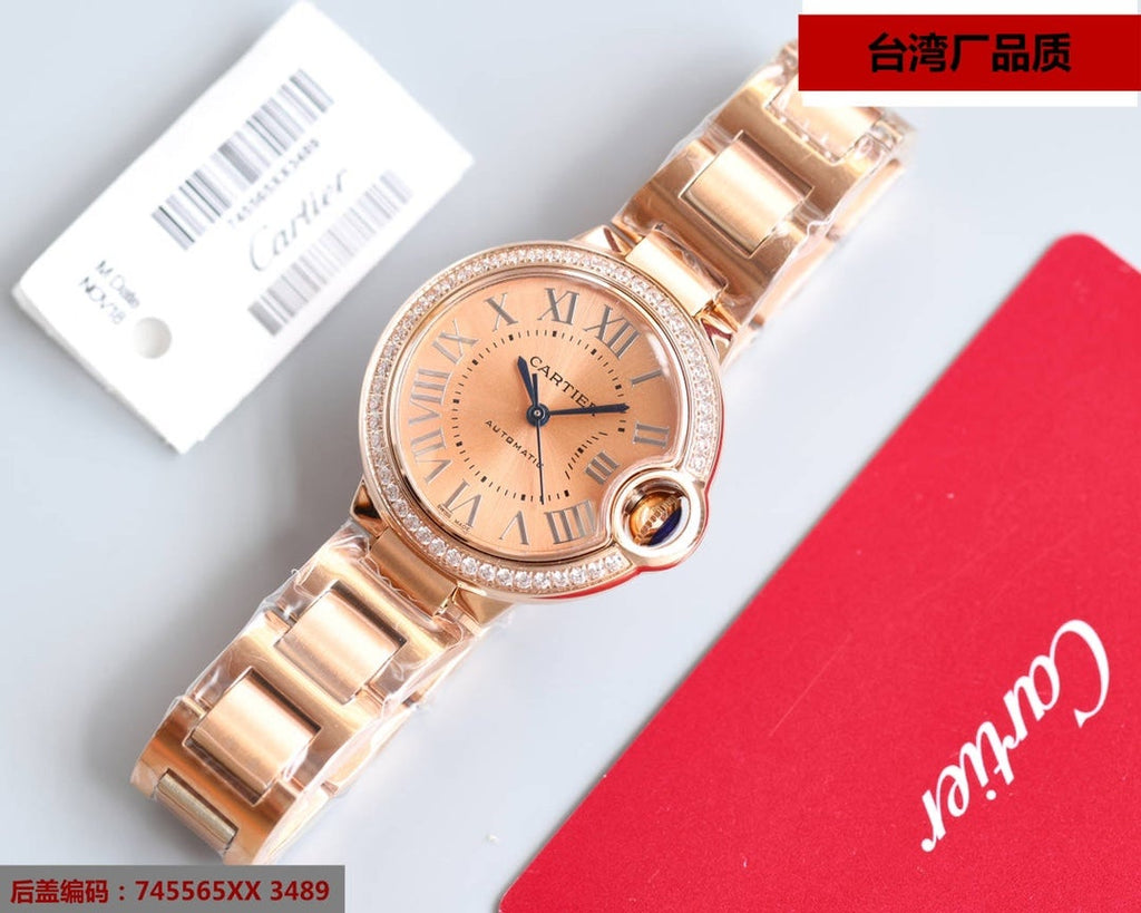 CARTIER BALLON BLEU 33MM ROSE GOLD DIAL