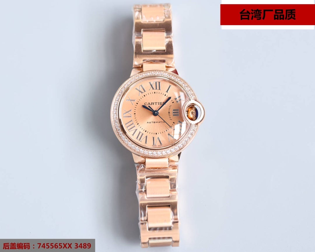CARTIER BALLON BLEU 33MM ROSE GOLD DIAL