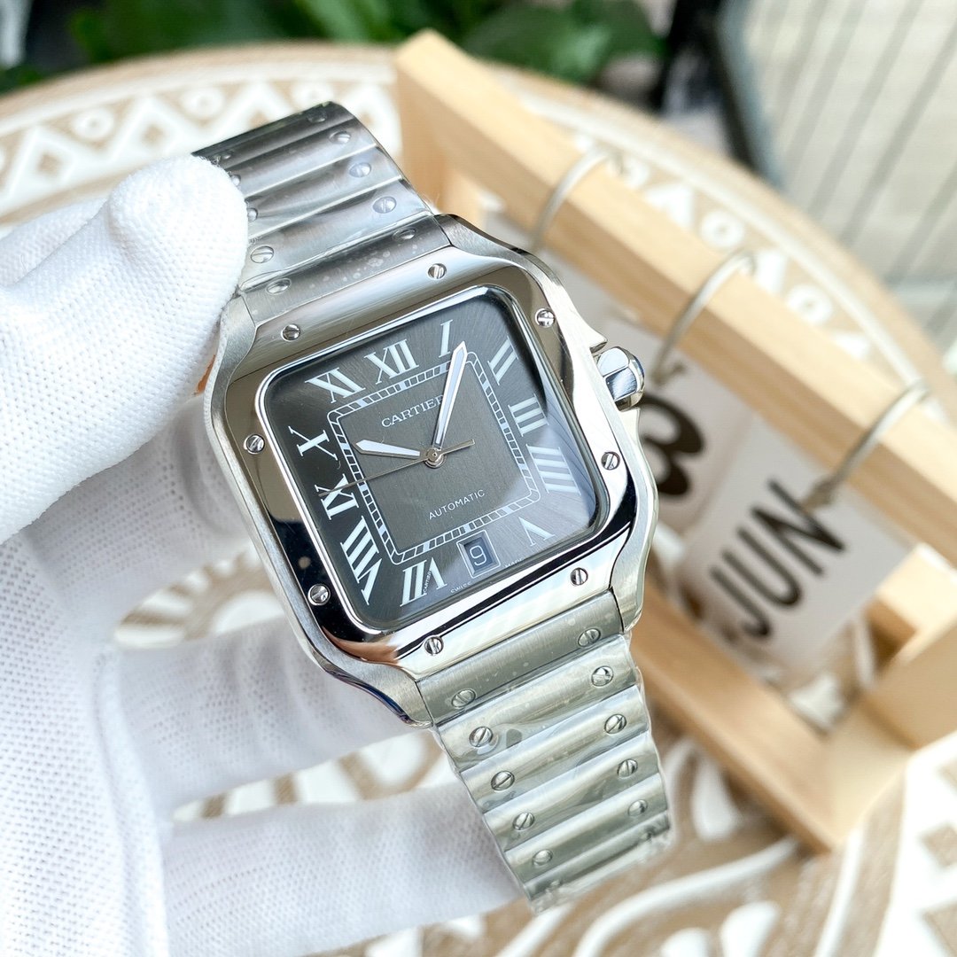 CARTIER SANTOS DE CARTIE STEEL GREY DIAL