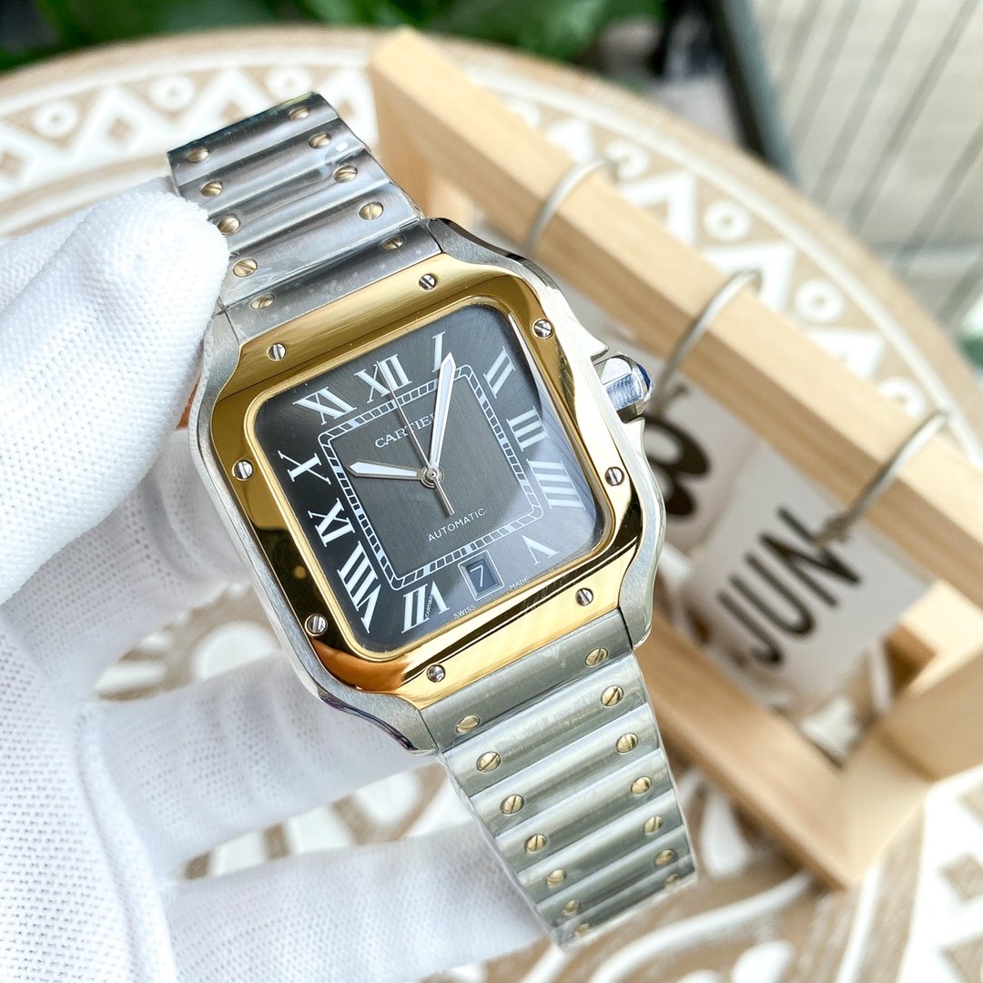 CARTIER SANTOS DE CARTIE STEEL GREY DIAL