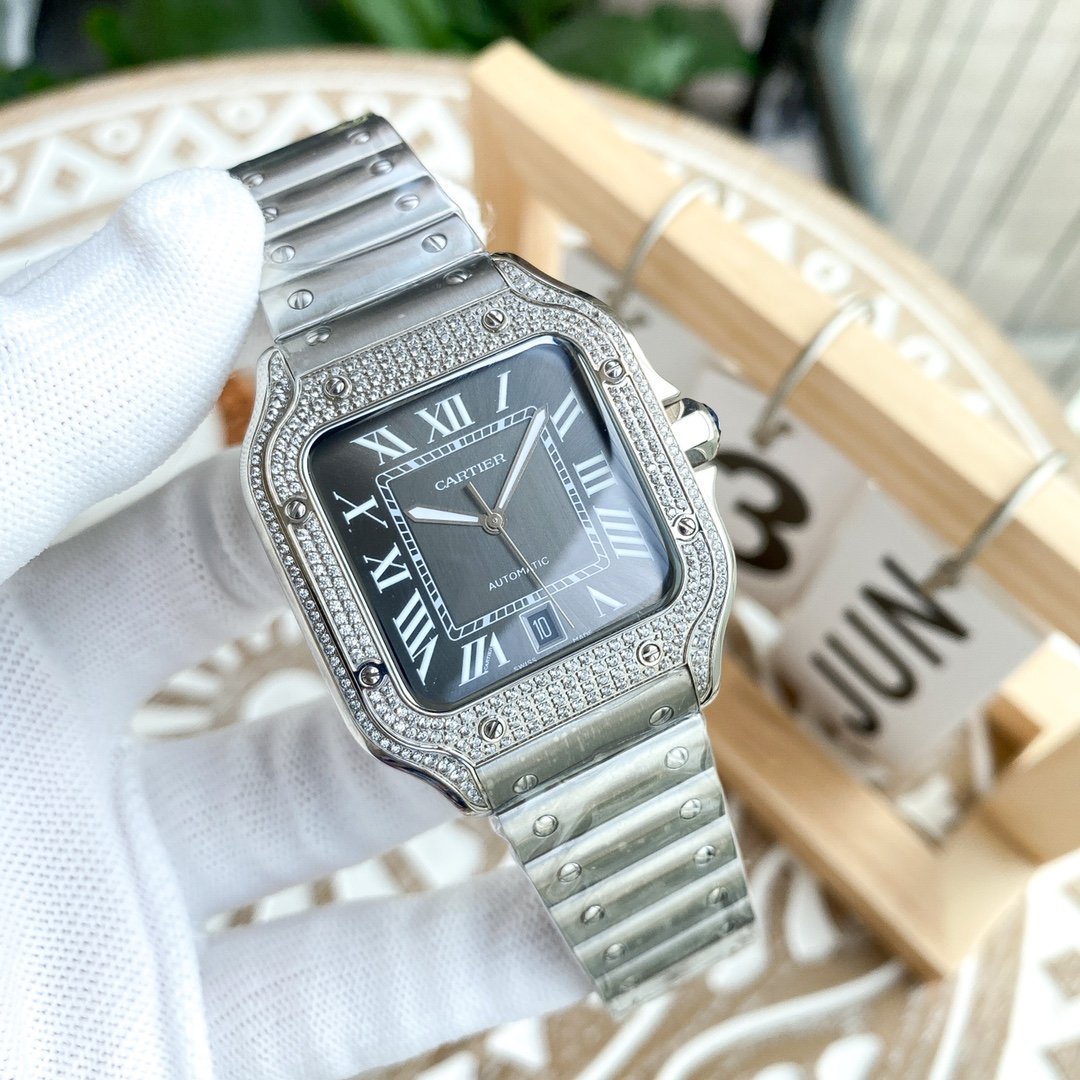 CARTIER SANTOS DE CARTIE STEEL GREY DIAL