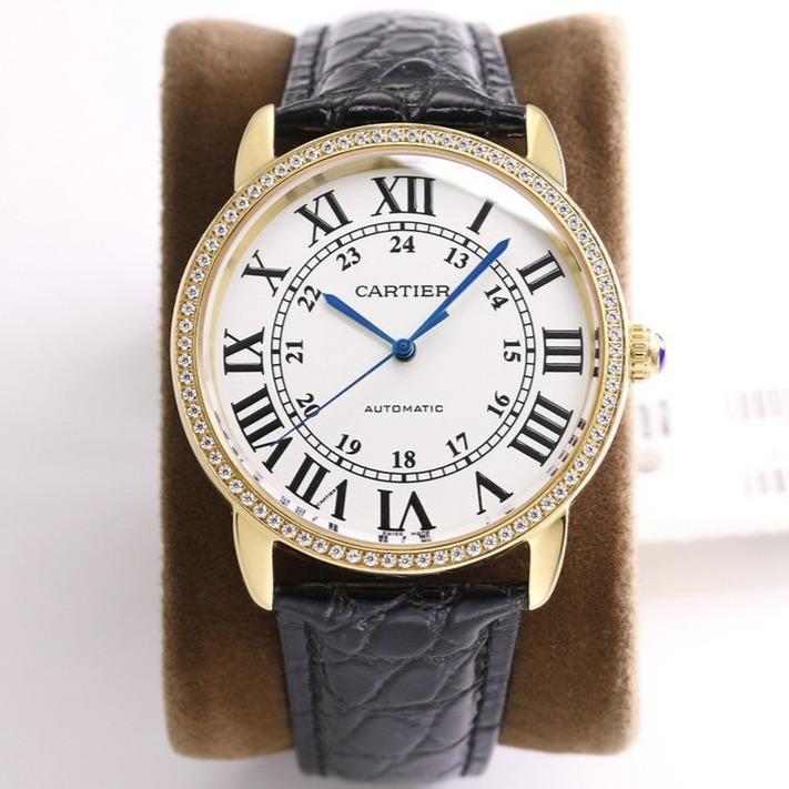 CARTIER RONDE SOLO DE CARTIE WHITE DIAL DIAMOND BEZEL