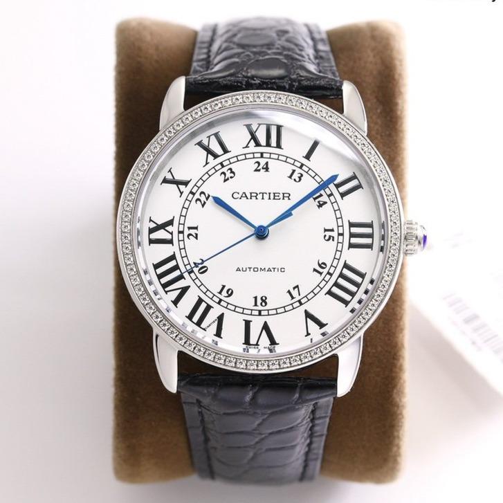 CARTIER RONDE SOLO DE CARTIE WHITE DIAL DIAMOND BEZEL