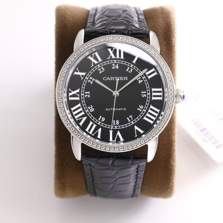 CARTIER RONDE SOLO DE CARTIE WHITE DIAL DIAMOND BEZEL