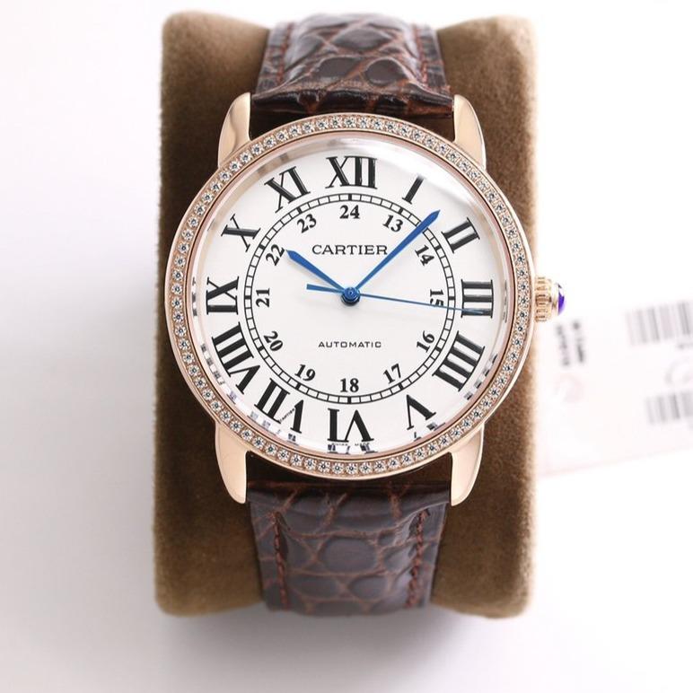 CARTIER RONDE SOLO DE CARTIE WHITE DIAL DIAMOND BEZEL