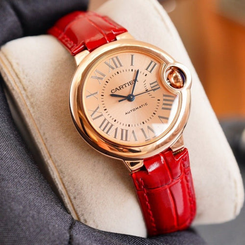 CARTIER BALLON BLEU 33MM AUTOMATIC ROSE GOLD DIAL