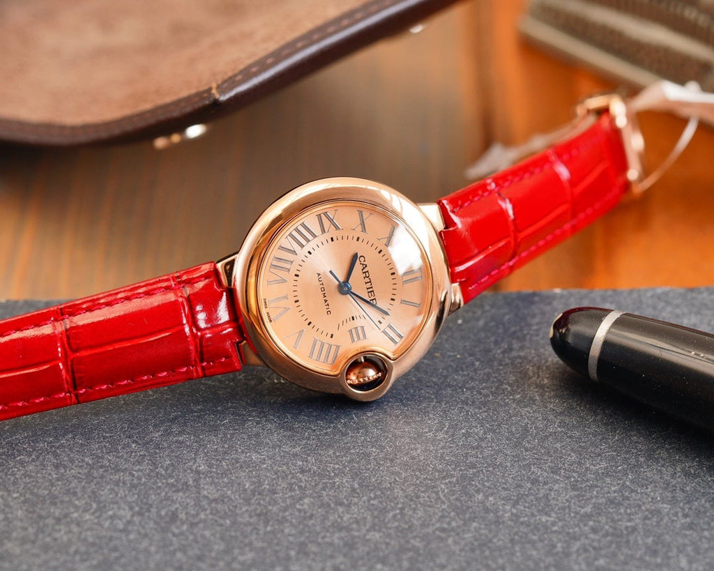 CARTIER BALLON BLEU 33MM AUTOMATIC ROSE GOLD DIAL