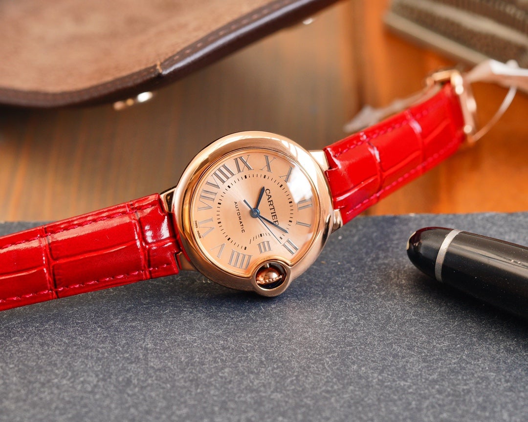 CARTIER BALLON BLEU 33MM AUTOMATIC ROSE GOLD DIAL
