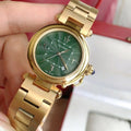 CARTIER CARTIE PASHA 35MM QUARTZ GOLD CASE BLUE DIAL