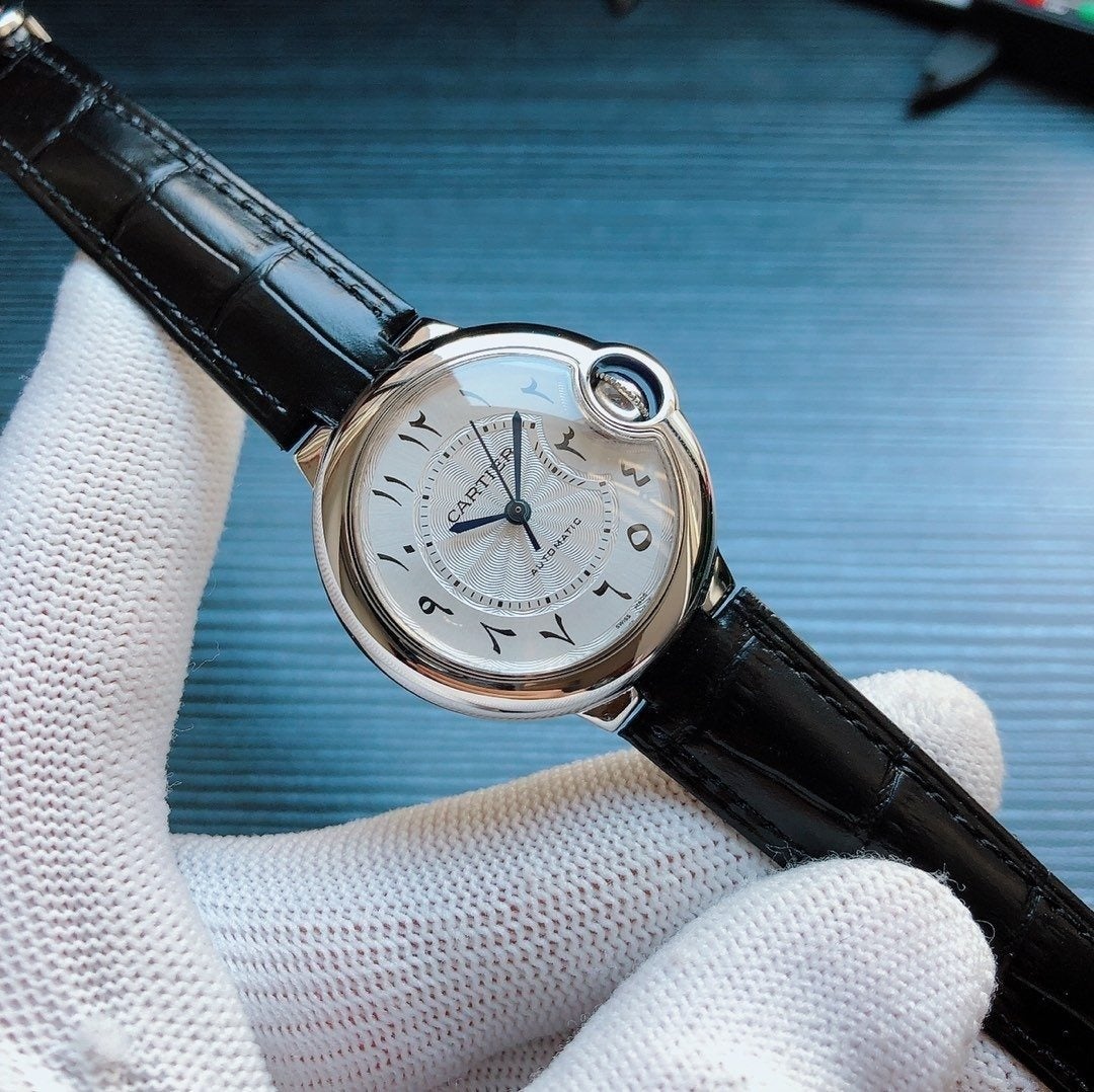 CARTIER BALLON BLEU 33MM STEEL AUTOMATIC CASE ARABIC NUMERALS