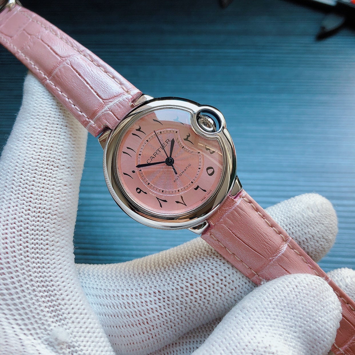 CARTIER BALLON BLEU 33MM STEEL AUTOMATIC CASE ARABIC NUMERALS