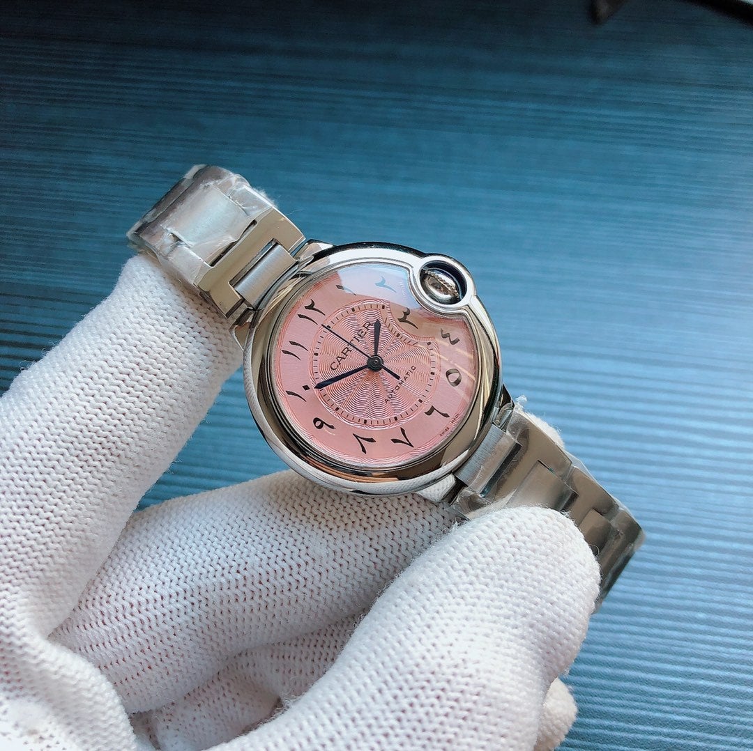 CARTIER BALLON BLEU 33MM STEEL AUTOMATIC CASE ARABIC NUMERALS