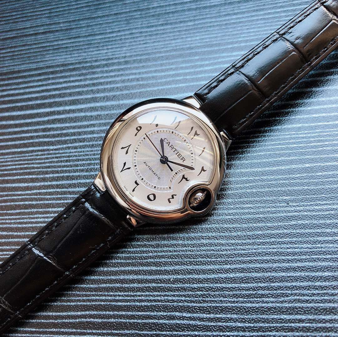 CARTIER BALLON BLEU 33MM STEEL AUTOMATIC CASE ARABIC NUMERALS