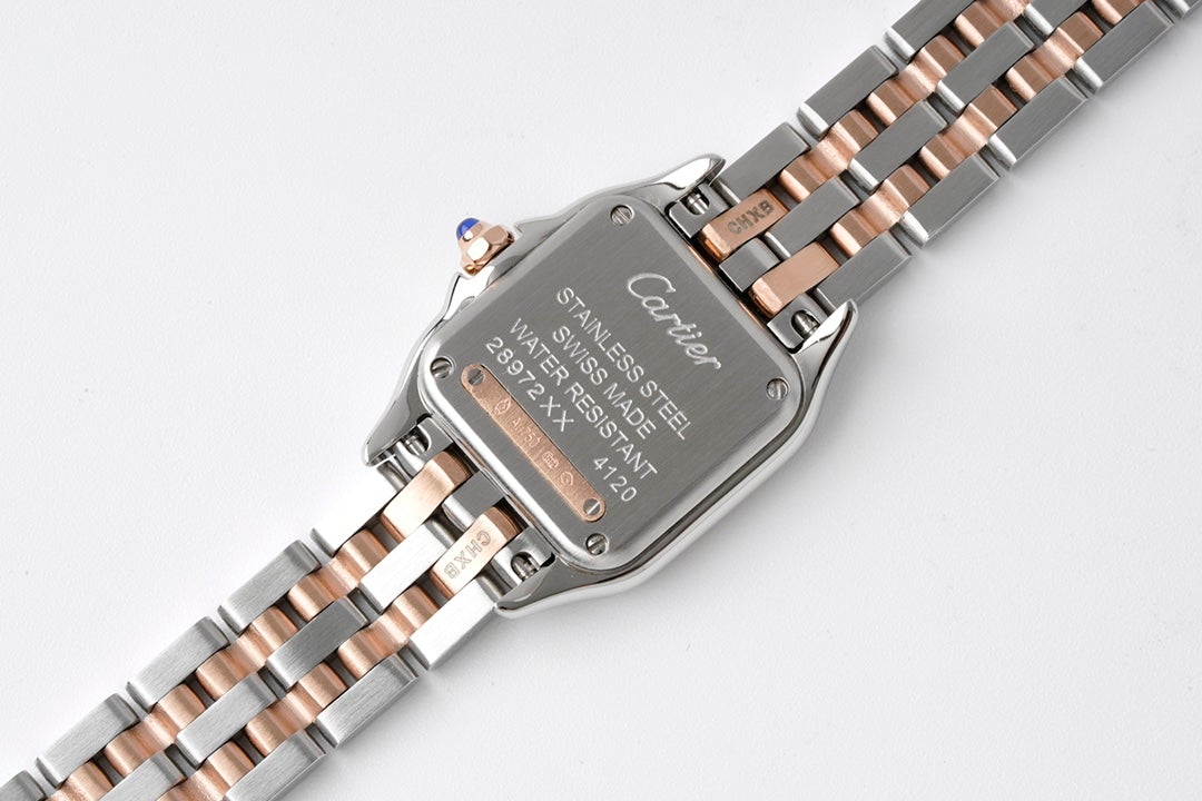 CARTIER PANTHERE DE CARTIE 22MM QUARTZ ROSE GOLD STEEL WHITE DIAL