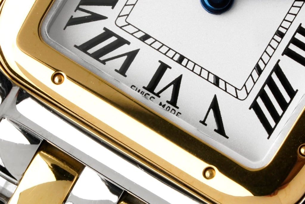 CARTIER PANTHERE DE CARTIE 22MM QUARTZ GOLD STEEL WHITE DIAL