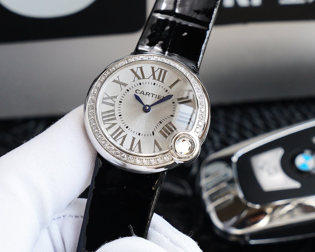 CARTIER BALLON BLANC 33MM AUTOMATIC STEEL CASE ARABIC NUMERALS