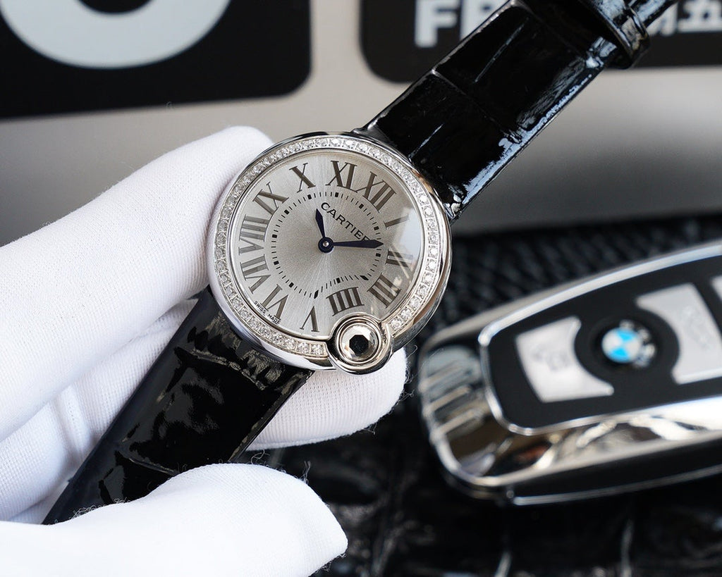 CARTIER BALLON BLANC 33MM AUTOMATIC STEEL CASE ARABIC NUMERALS