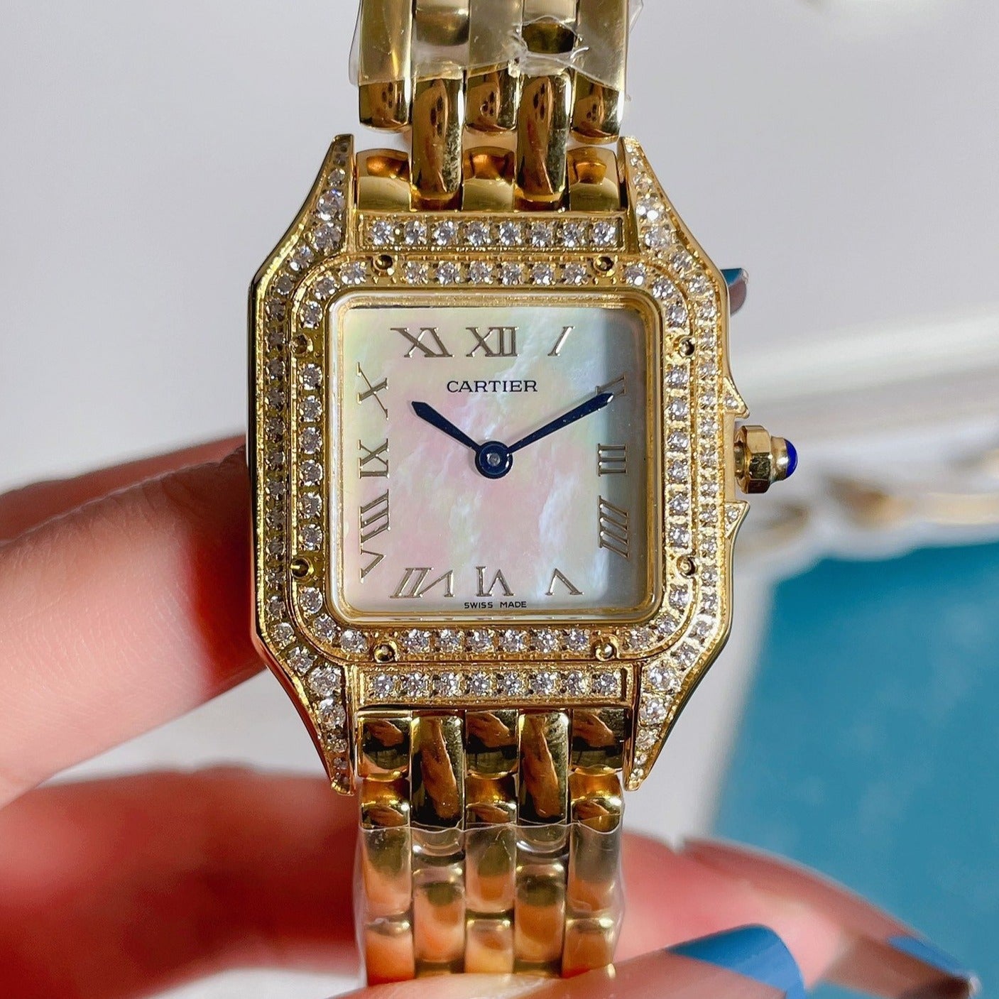 CARTIER PANTHERE 27MM QUARTZ ROSE GOLD DIAMOND BEZEL