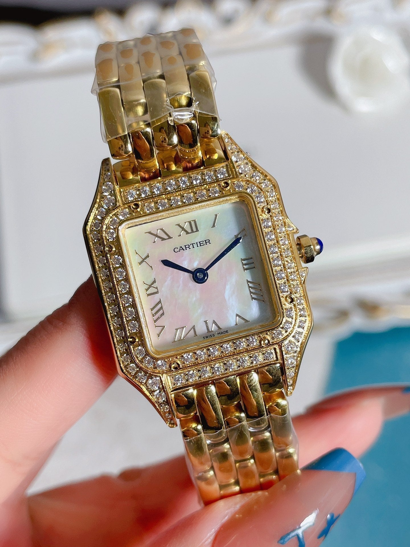 CARTIER PANTHERE 27MM QUARTZ ROSE GOLD DIAMOND BEZEL