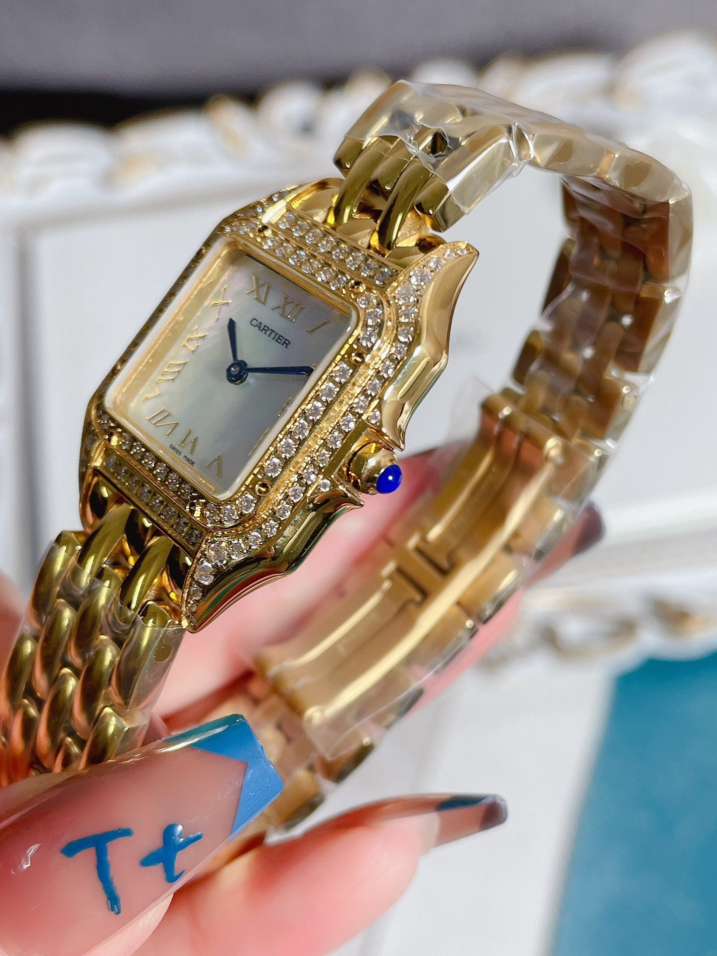 CARTIER PANTHERE 27MM QUARTZ ROSE GOLD DIAMOND BEZEL