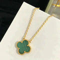 VCA CLOVER 15MM MALACHITE SINGLE FLOWER NECKLACE
