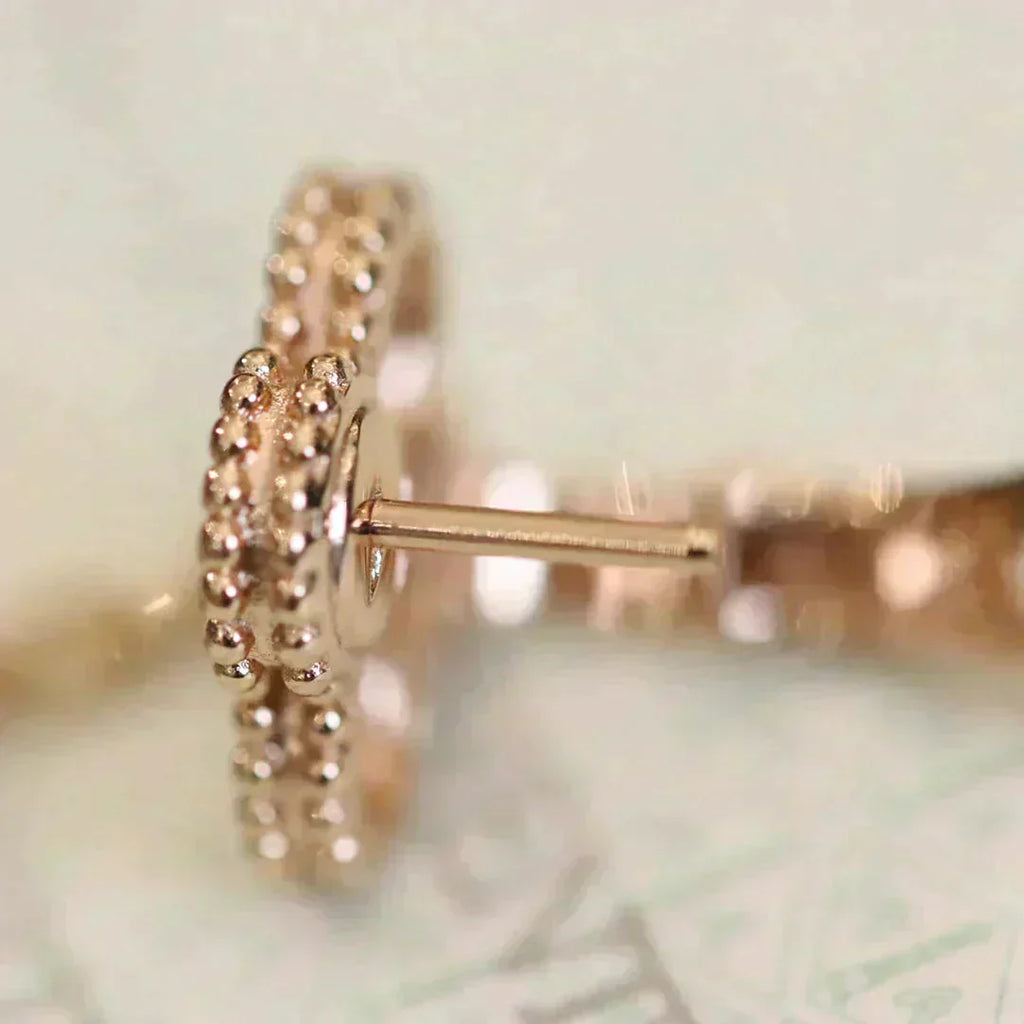 VCA CLOVER MEDIUM 1 MOTIFS FUll DIAMOND EARRINGS