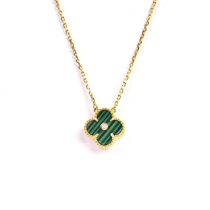 VCA CLOVER 15MM DIAMOND TURQUOISE NECKLACE