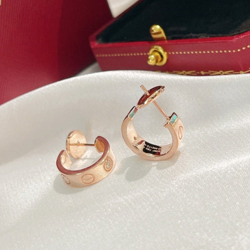 CARTIER LOVE EARRINGS 5.7MM 2 DIAMONDS