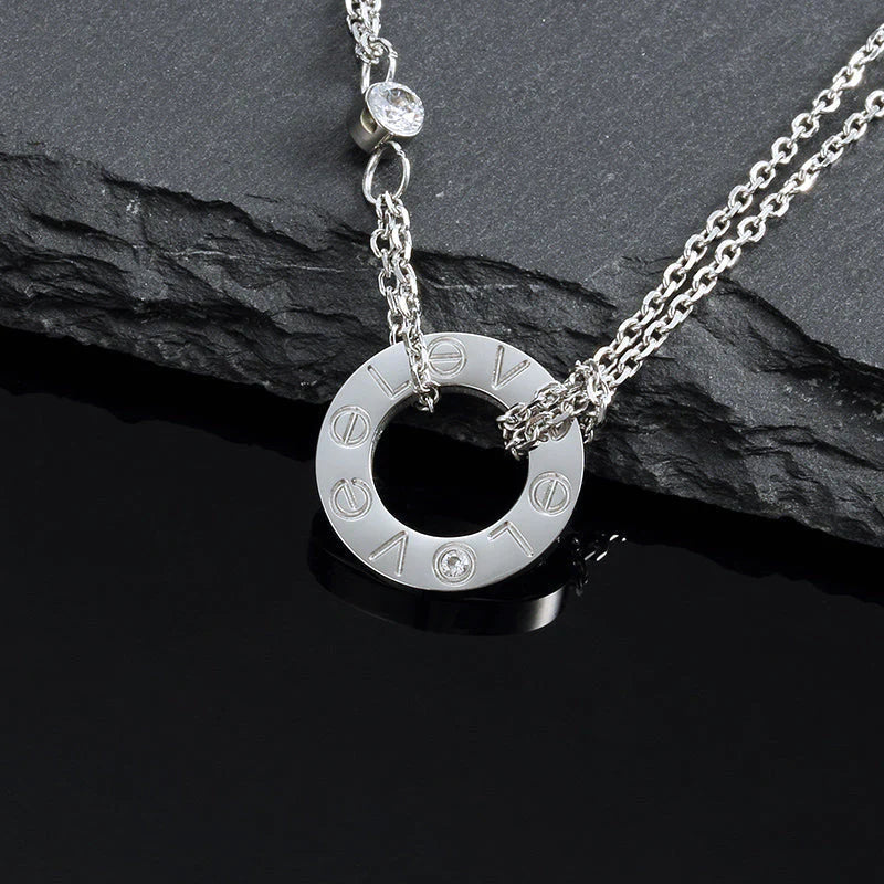 CARTIER LOVE NECKLACE 16MM 2 DIAMONDS