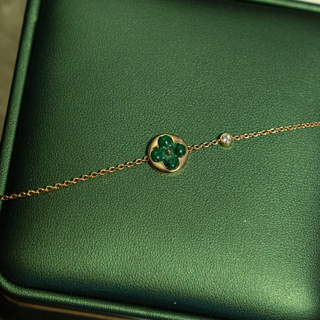 LOUIS VUITTON SUN MALACHITE 1 DIAMOND PINK GOLD BRACELET
