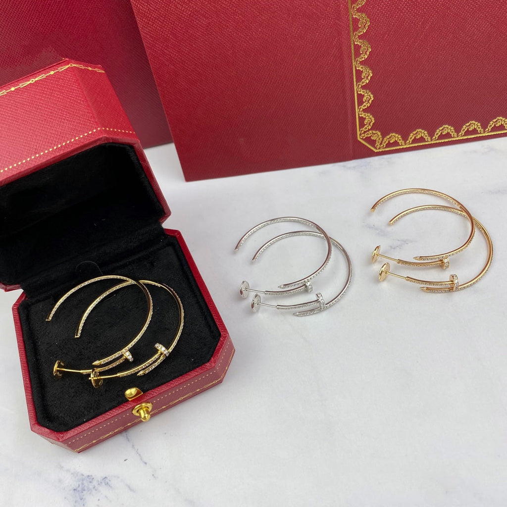 CARTIER JUSTE EARRINGS FULL DIAMONDS 1.8MM