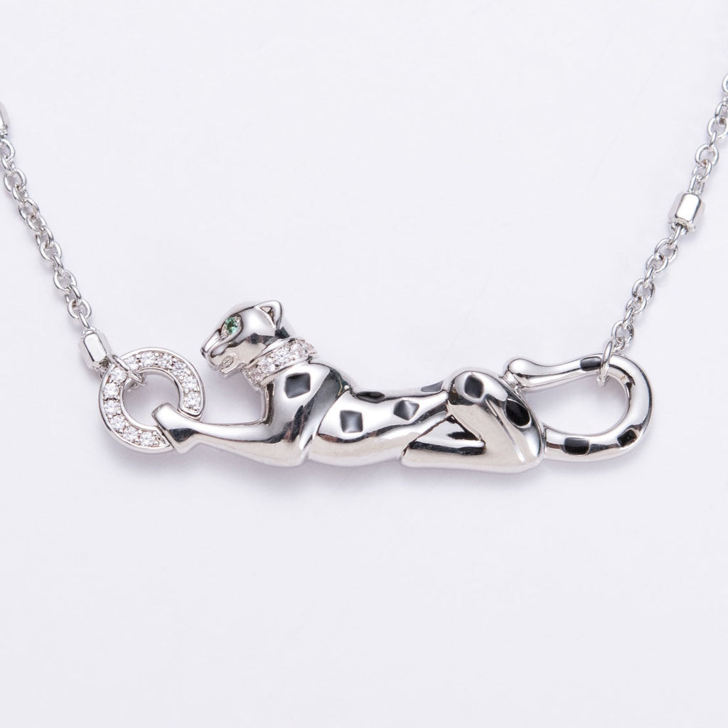 CARTIER PANTHERE PEDANT SILVER NECKLACE