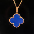VCA CLOVER 25MM NECKLACE TURQUOISE ROSE GOLD