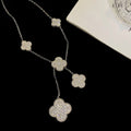 VCA CLOVER 5 MOTIFS SILVER DIAMONDS NECKLACE