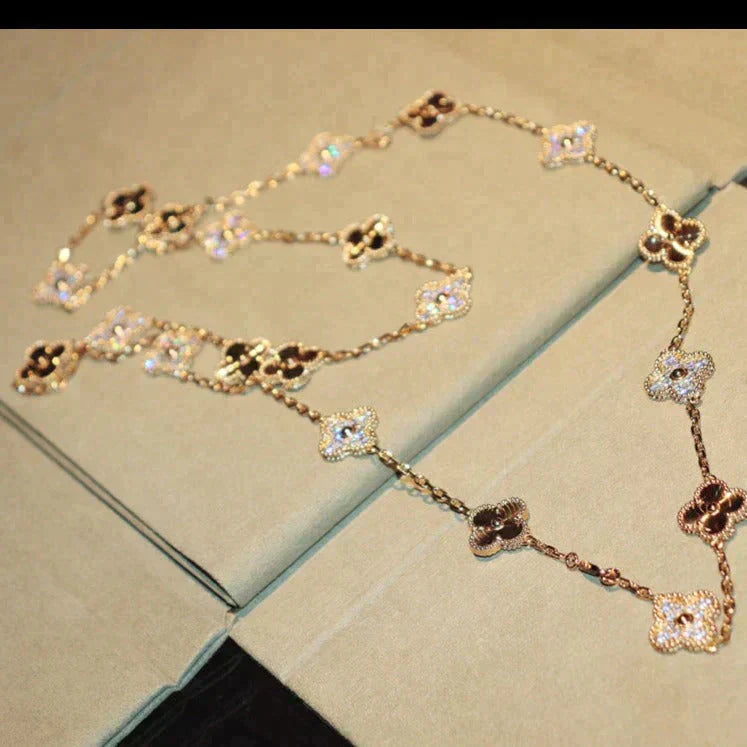 VCA CLOVER 20 MOTIFS LASER DIAMOND NECKLACE
