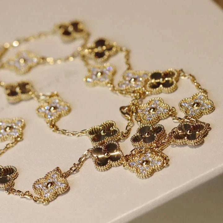 VCA CLOVER 20 MOTIFS LASER DIAMOND NECKLACE