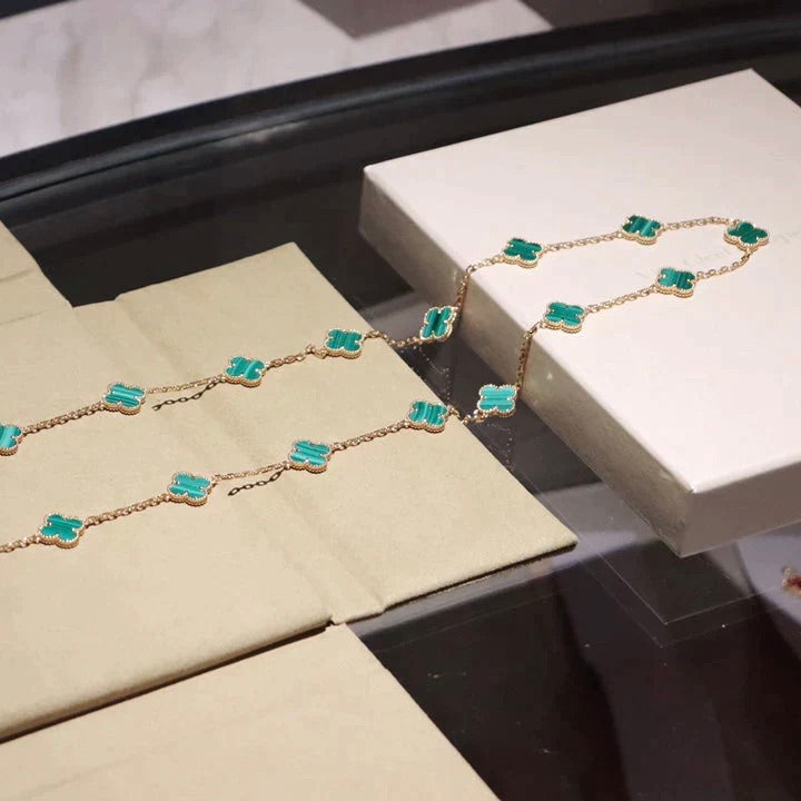 VCA CLOVER 20 MOTIFS MALACHITE GOLD