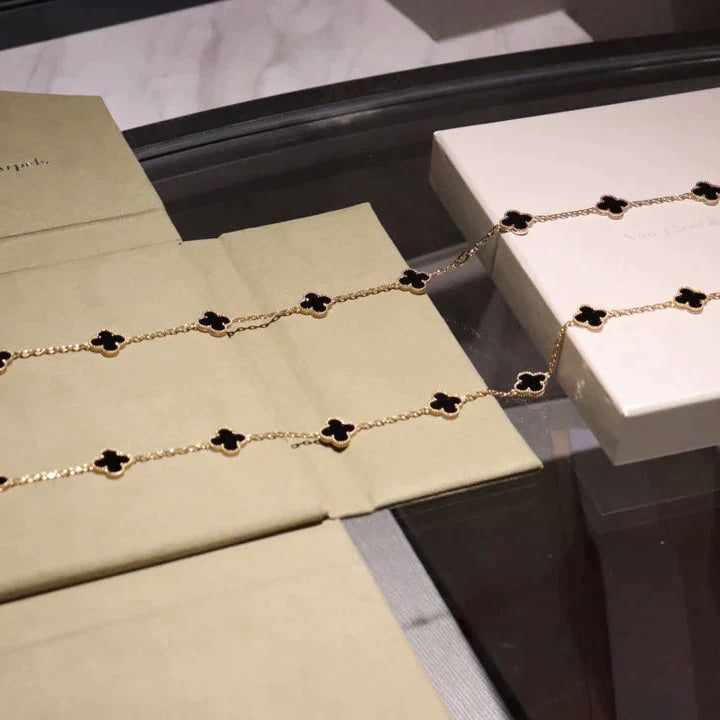 VCA CLOVER 20 MOTIFS ONYX NECKLACE