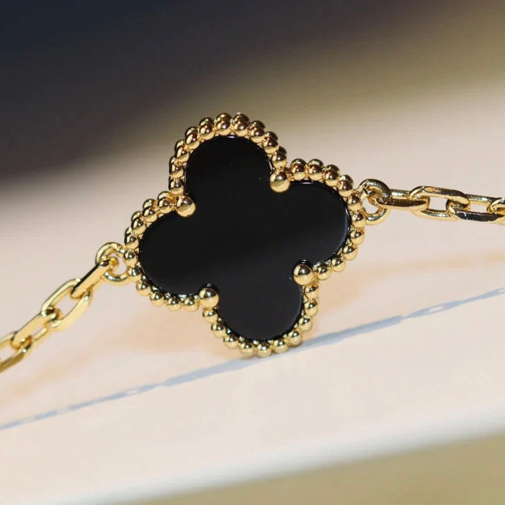 VCA CLOVER 20 MOTIFS ONYX NECKLACE